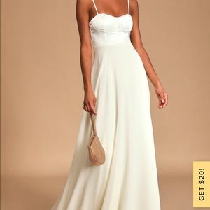 Lulus Best Part of Me Cream Satin Bustier Dress